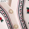 Women Vintage Hand Made Crochet Floral Decoration Casual Kitting Vest Jacket Lady V Neck Sleeveless WaistCoat Tops SW705 210420