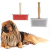 Le toilettage pour chiens peigne à animaux de compagnie à perte de cheveux enlever la poignée en bois de la brosse Slilick Cat Supply 3816309