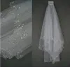 Veli da sposa velo da sposa corto a 2 strati fatti a mano con perline di cristallo accessori lunghezza vele da sposa bianca avorio