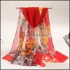 Kapelusze, Rękawiczki Moda Aessorsorband Piwonia Szyfon Szalik Kobiety Wiosna Jesień Koreański Szal I Okładki Lady Sunscreen Beach Silk Scarves Kobiecy