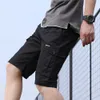 Khaki Shorts Männer Sommer Cargo Elastische Taille Reine Baumwolle Männliche Bermudas Mode Kleidung Streetwear 210716