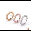 Band Rings Jewelry Drop Delivery 2021 European And American Versatile Creative Snake Bone Temperament Microinlay Zircon Shell Gree2162