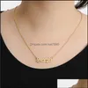 Pendant & Pendants Personalized Gold Letter Zodiac Constellation Necklaces Custom Stainless Steel Old English Necklace Birthday Jewelry Gift