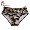 Andzhelika Zebra Stripe Cintura Bikini Sets Mulheres Coração Pescoço Dois Peças Swimsuits Push up Sexy Beach Ternits 210722