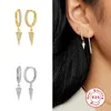 Romad brinco com pingente triangular para mulheres, brincos de argola de prata 925, joias finas da moda, zircônia, brincos aretes hu8769786