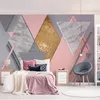 Papel de parede 3d para decoração de casa, europeu, rosa, geométrico, mármore, pintura, mural, sala de estar, quarto, cozinha, cobertura de parede 272j