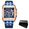 ビジネスメンズクォーツ時計ファッションブランドクロノグラフ腕時計カレンダー付き男性のための暑い時間のための腕時計腕時計2021