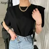 Neploe O Neck Pullover Short Sleeve T Shirt Women Summer Ol Work Style Tees Loose Causal All Match Ladies Top 210623