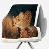 Coperte Irisbell Leopard Stampa Stampa Blanket Home Divano letto Decorazione Decorazione Tiro per adulti Bambino Travel Camping Sherpa Fleece Trapunta