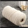 Przędza odzieżowa tkanina odzież kropla dostawa 2021 m * 200m biała beżowa bawełniana skręcona przewód drutu ropa Reja Artisan String Tool1 M6VXY