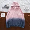 Hoodies das mulheres moletom frouxo moda casual algodão hoodie laço tintura dois cor moletom fresco cores vestindo roupas II50ms