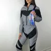 Reflessetracksuits 2 stycke Set Kvinnor Zipper Crop Top Byxor Mode Kvinna Lös Shine Jacka Coat Byxor Plus Storlek Y0625