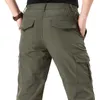 Tactical Cargo Spodnie Mężczyźni Wiosna Jesień Dorywczo Multi Kieszeni Oddychające Szybkie Dry Spodnie Joggers Army Wojskowa praca 4XL Mężczyźni