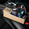 Borse portaoggetti Car Dual USB Box Seat Gap Portabicchieri d'acqua multifunzionale in pelle PU ad alta capacità