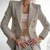Nuovo colore solido moda sexy multi bottoni da donna 2020 estate e autunno abito casual abbigliamento da ufficio elegante cappotto corto blazer rosso X0721