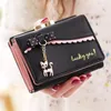 Wallets 2021 Women's Short Wallet Korean Bow Tri-fold Coin Bag Multifunction Student Purse Leather Women