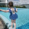 Sommer Kinder Spitze Prinzessin Badeanzug Mädchen Badeanzug Kinder Bademode für Mädchen Baby Badeanzug 210701