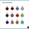 Charms Résultats Composants 6 Options 12pcslot coloré Crystal Birthstone Charms DIY ACCESSOIRES MAISONS POUR BRACELET EARRI9603495