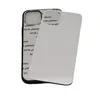 2D Rubber TPU DIY Sublimation Cases Cover voor iPhone 13 12 11 Pro Max met aluminium metalen plaatlijm 100pcs / lot