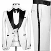 Heren 3-delige pak Geel Party One Button Piek Reving Prom Tuxedo Slim Fit voor Bruidegom Bruiloft Pakken Voor Heren Blazer + Vest + Broek