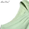 Mode Designer Dress Summer Women's Dress Butterfly Sleeve Beading Slim Elegant Klänningar 210524