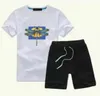 En stock 2-7 Ans Designer Enfants T-Shirt Pantalon Ensemble Marque Enfants 2 Pièce Coton Vêtements bébé Garçons fille Mode Vêtements G0221