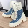 women boots designer sexy thick heel desert platform comfortable boot square head leather autumn and winter shoes size 35-41