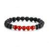 Männer Frauen Armbänder 8mm Lava Rock 7 Chakren Aromatherapie Ätherisches Öl Diffusor Armband Naturstein Yoga Perlen Armreif