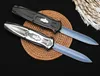 1Pcs Automatic Tactical Knife 440C Double Edge 3D Pattern Blade Zn-al Alloy Handle Outdoor EDC Pocket Knives With Nylon Bag