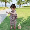 Sommer Kinder Mädchen 2-tlg Sets Floral Sling Shirts + Elastische Taille Anti Moskito Hosen Kinder Kleidung E5218 210610