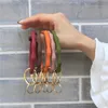 O Silikelagel Wear Armband Keychain for Girls Jewets Gifts Trendy Simple Bamboo Style Circle Wristlet Keychains Bangle unisex5131285