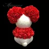 Grinaldas de flores decorativas 1 peça modelagem de poliestireno isopor espuma branca molde de urso de pelúcia para presentes de dia dos namorados 3349288