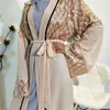 Etniska kläder Ramadan Muslim Open Abaya Kimono Femme Musulmane Paljett Abayas För Kvinnor Dubai Kaftan Hijab Klänning Islam Djellaba