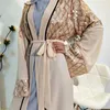 Odzież etniczna Ramadan muzułmanin otwórz Abaya Kimono Femme Musulmane cekiny Abayas dla kobiet dubaj Kaftan hidżab sukienka Islam Djellaba