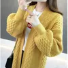 H.SA Women Long Sweater and Cardigans Lantern Sleeve Loose Knitte Coat Open Stitch Winter Cashmere Cardigans Female Coat 210917