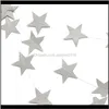 Dekorationer 4m Hanging Star Pine Tree Garland Decor 5 Färger Juldekoration Ornament Festival Firande Props1 5Qufa Pty5