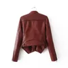 moto style ladies short PU jackets autumn cool women overcoats female fashion jacket slim girls leather coat 210427