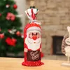1pc Christmas Red Wine Bottle Cover Bag Snowman Santa Claus Holiday Champagne Bottles Bags Xmas Home Decorations wzg LLA9205