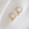 Orecchini a cerchio Perle naturali fatte a mano Cerchio di gioielli pieni d'oro Boho Brincos Pendientes Oorbellen