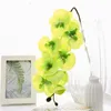 Couronnes de fleurs décoratives, 1 pièce, blanc, 8 tiges, orchidées Phalaenopsis, toucher réel, artificielles, Bouquets de mariage en soie, pour la maison