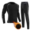 Intimo termico da uomo Poliestere + Spandex Quick Dry Uomo Tuta da corsa Allenamento Abbigliamento da palestra Intimo termico invernale Tuta sportiva Y1221