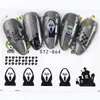 Nail Stickers Halloween Skull Maple Pumpkin 24Designs Mix per set Vattendekaler Wraps för nagel dekoration Manikyr Färgglada Tips