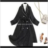 Ullblandningar Ytterkläder Coats Apparel Drop Leverans 2021 Kvalitet Kvinnor Kläder Elegant Liten Fragrance Winter Lapel Woolen Long Coat 162651