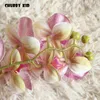 Dekorative Blumen Kränze Großhandel Real Touch 7 Köpfe Künstliche Schmetterling Orchideen Hand Filz Latex Hochzeit Phalaenopsis 12 teile/los