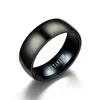 American Popular Men's Classic Black Custom Ring 8MM Width Titanium Steel Matte Surface Letter Engraved Rings High Quality Wholesale Price