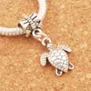 Stop żółwia żółwiowe zwierzę urok luźne koraliki antyczne srebrny Dangle pasuje europejskie bransoletki biżuteria znalezienie B1176 26.1x12.5mm 100 sztuk / partia