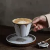 Vintage keramisk kaffekopp enkelhet handmålad kreativ europeisk eko vänlig koffie koopjes kök leveranser dl60bd koppar tefat