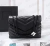 Designer Handväskor Hot Square Fat Loulou Chain Bag Real Leather Women's Handväska Stor-kapacitet Axelväskor 25cm och 32 cm toppkvalitet Quilted Messenger Bag