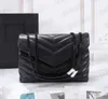 Designer handbags HOT square fat LOULOU chain bag real leather women's handbag large-capacity shoulder bags 25cm and 32cm top quality quilted messenger bag