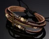 Beaded Strands GorGor Arrivals Vintage Multilayer Leather Braided Wrap Cross Drawstring Bracelets For Fashion Men Jewelry Gift BL-150 Fawn22